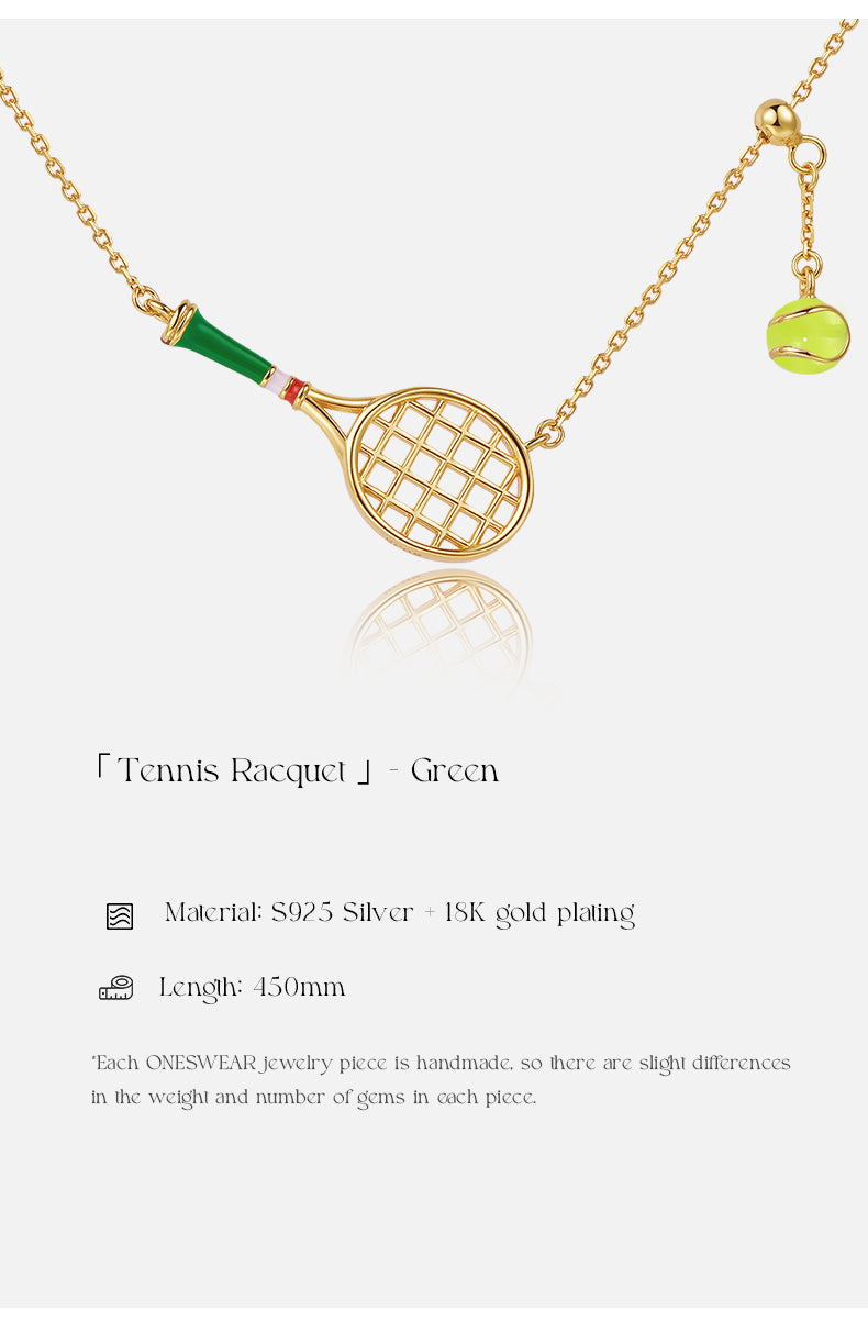 ONESWEAR Tennis Racquet Necklace (Brown)