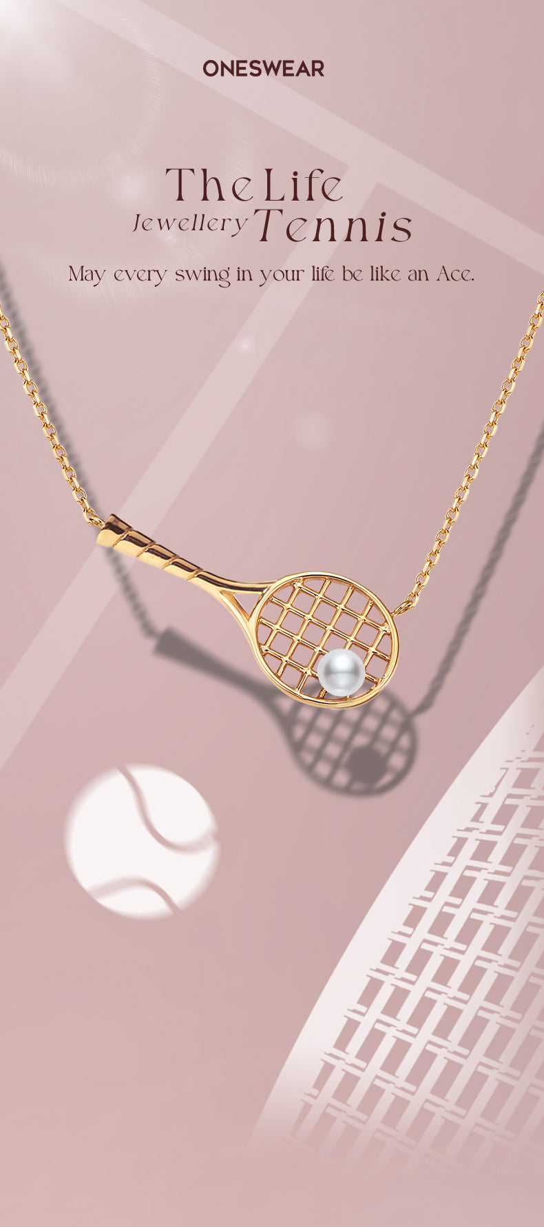 ONESWEAR Tennis Racquet Necklace