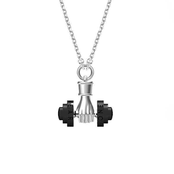 ONESWEAR Dumbbell Necklace （Titanium steel plated with 18k gold）(Sliver+Black)