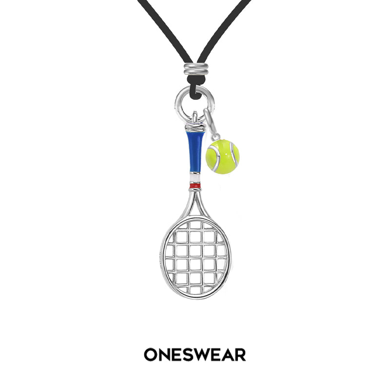 ONESWEAR Tennis Racquet Men's Cord Necklace (Blue)