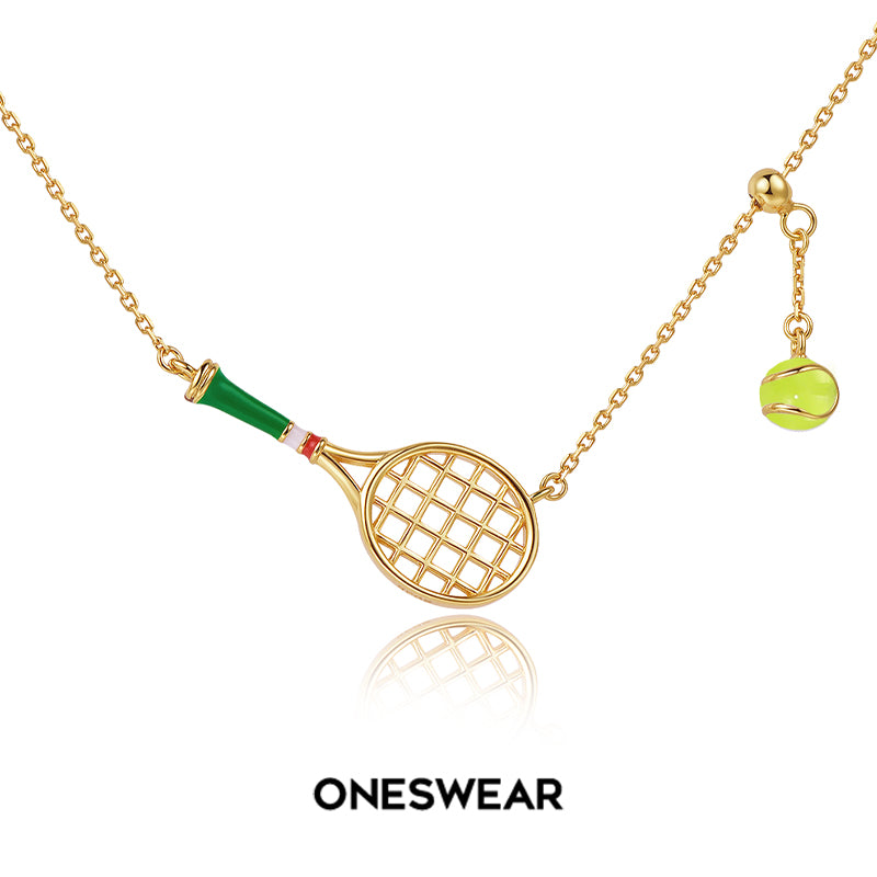 ONESWEAR Tennis Racquet Necklace (Brown)