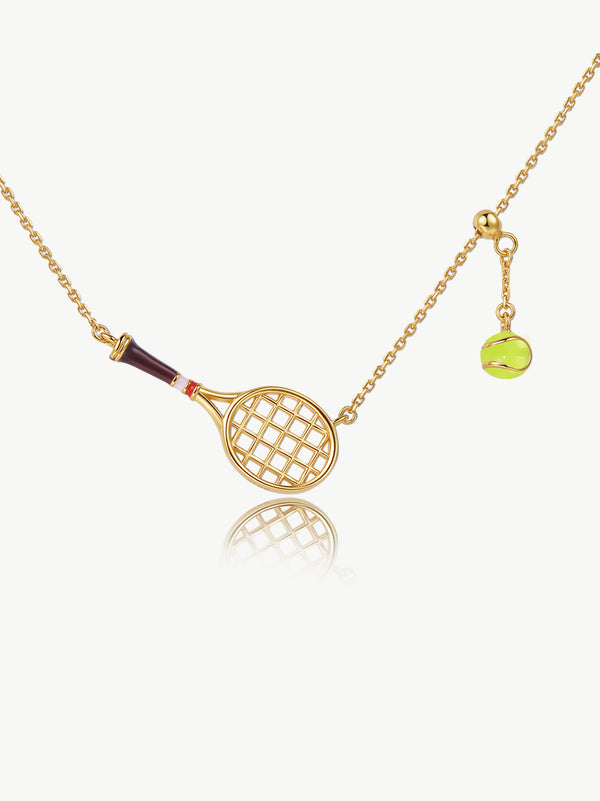 ONESWEAR Tennis Racquet Necklace (Brown)